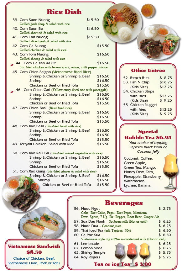 Pho cheap saigon menu